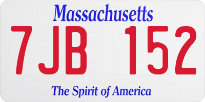 MA license plate 7JB152