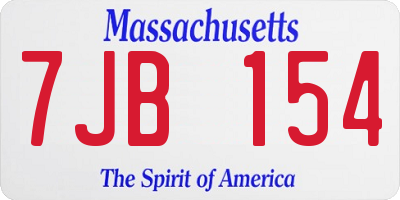 MA license plate 7JB154