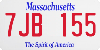 MA license plate 7JB155