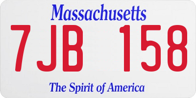MA license plate 7JB158