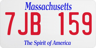 MA license plate 7JB159