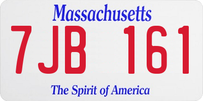 MA license plate 7JB161