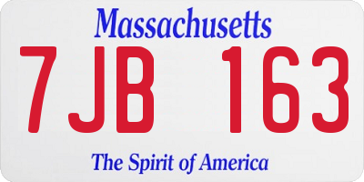 MA license plate 7JB163