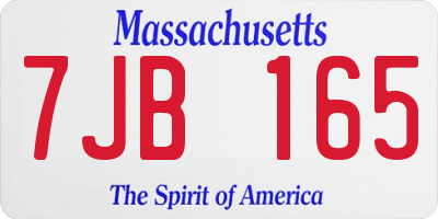 MA license plate 7JB165