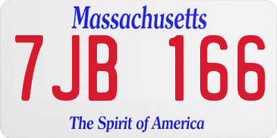 MA license plate 7JB166