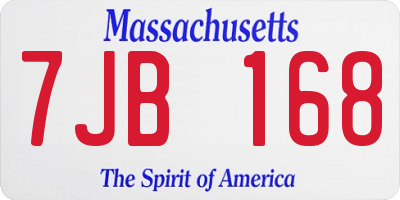 MA license plate 7JB168