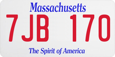 MA license plate 7JB170