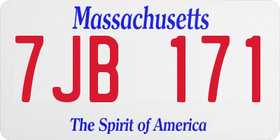 MA license plate 7JB171