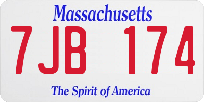 MA license plate 7JB174