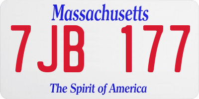 MA license plate 7JB177