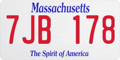 MA license plate 7JB178