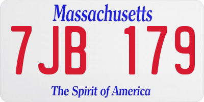 MA license plate 7JB179