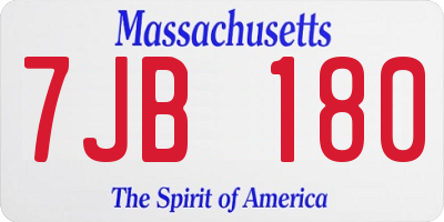 MA license plate 7JB180