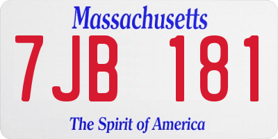MA license plate 7JB181
