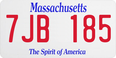 MA license plate 7JB185