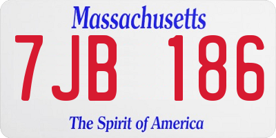 MA license plate 7JB186