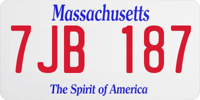 MA license plate 7JB187