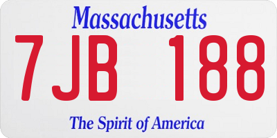 MA license plate 7JB188