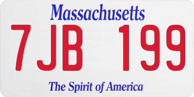 MA license plate 7JB199