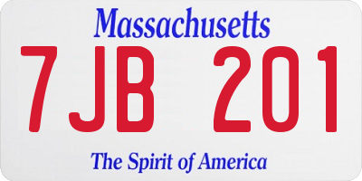 MA license plate 7JB201