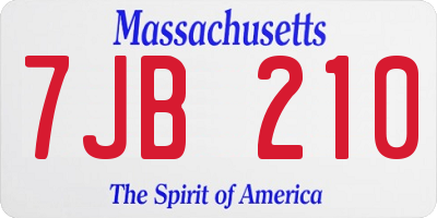 MA license plate 7JB210