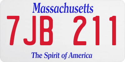 MA license plate 7JB211