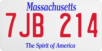 MA license plate 7JB214