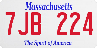 MA license plate 7JB224