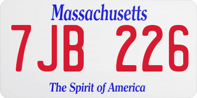 MA license plate 7JB226