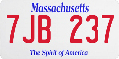 MA license plate 7JB237