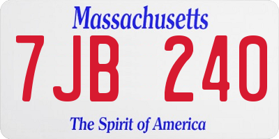 MA license plate 7JB240