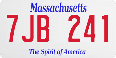 MA license plate 7JB241
