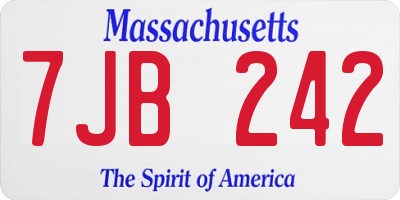 MA license plate 7JB242