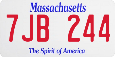 MA license plate 7JB244
