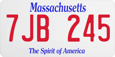 MA license plate 7JB245