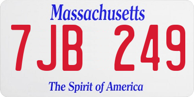 MA license plate 7JB249