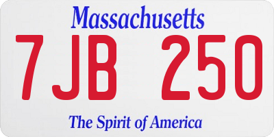 MA license plate 7JB250