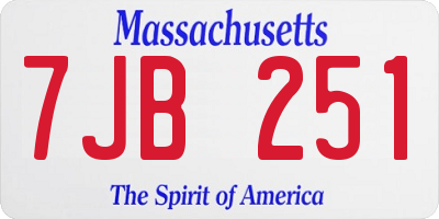 MA license plate 7JB251