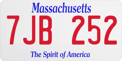 MA license plate 7JB252