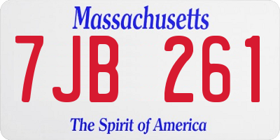 MA license plate 7JB261