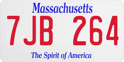 MA license plate 7JB264