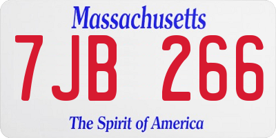 MA license plate 7JB266