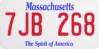 MA license plate 7JB268