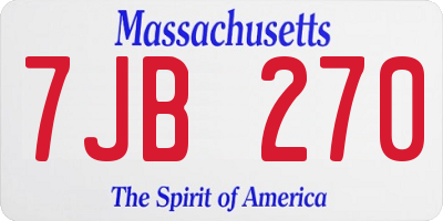 MA license plate 7JB270
