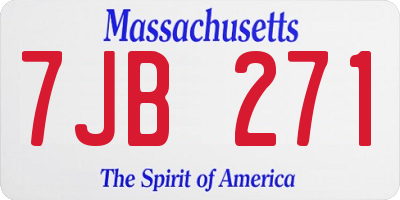 MA license plate 7JB271