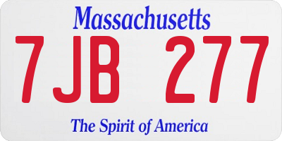 MA license plate 7JB277