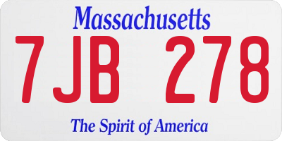 MA license plate 7JB278