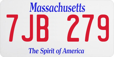 MA license plate 7JB279