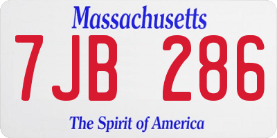 MA license plate 7JB286