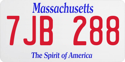 MA license plate 7JB288